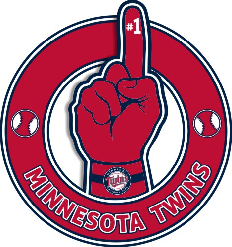 Number One Hand Minnesota Twins logo iron on paper